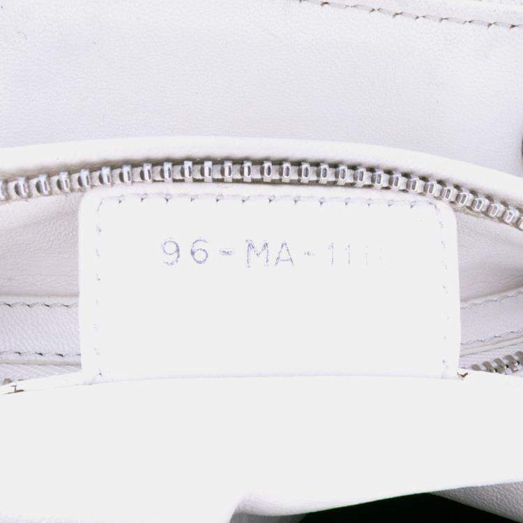 Pre Owned Dior White Medium Tweed Cannage Lady Dior