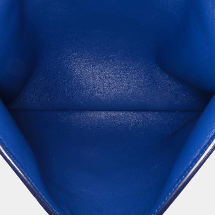 Pre Owned Dior Black Blue Medium Calfskin Be Dior Double Flap