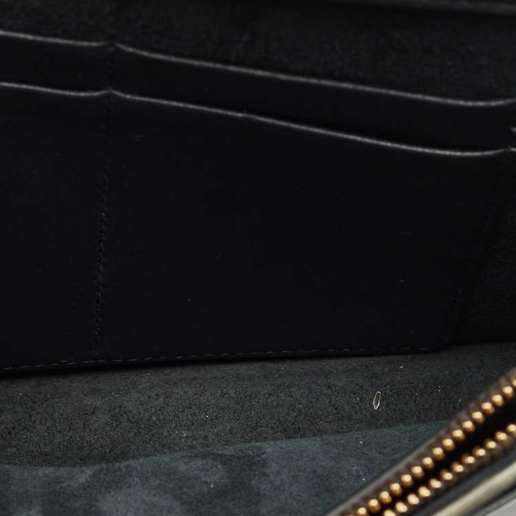 Pre Owned Dior Silver Microcannage Patent Leather 2 in 1 30 Montaigne Pouch