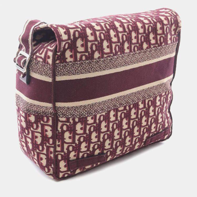 Pre Owned Dior Red Large Oblique Canvas Diorcamp Messenger Bag