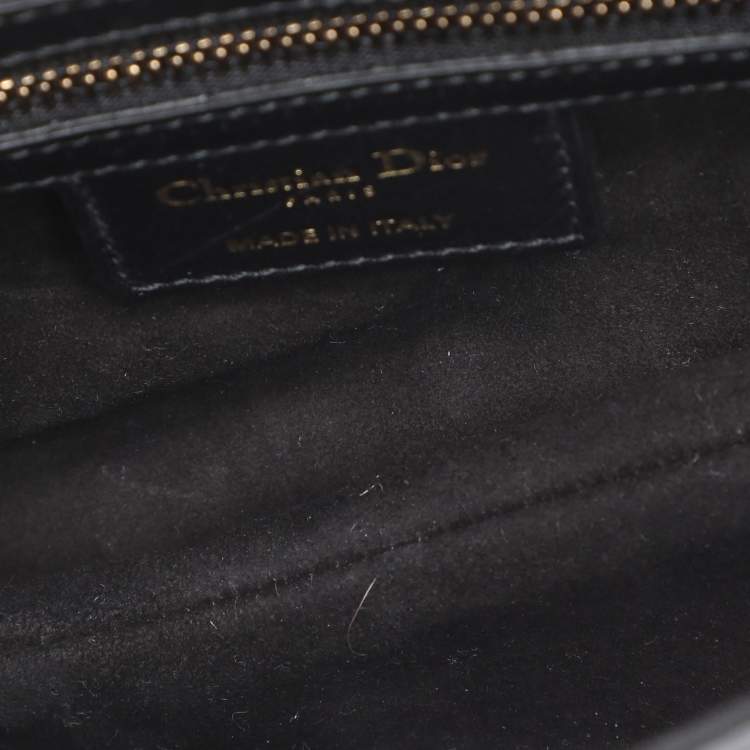 Pre Owned Dior Black Leather Saddle Bag