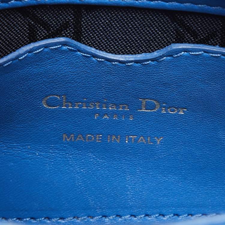 Pre Owned Dior Blue Cannage Leather Nano Lady Dior Tote