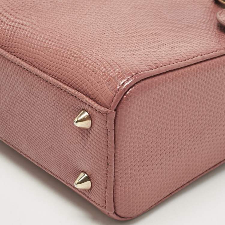 Pre Owned Dior Red Lizard Small Lady Dior Tote