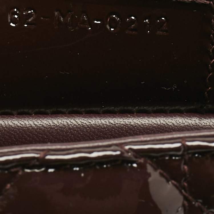 Pre Owned Dior Dark Purple Cannage Patent Leather Medium Caro Shoulder Bag