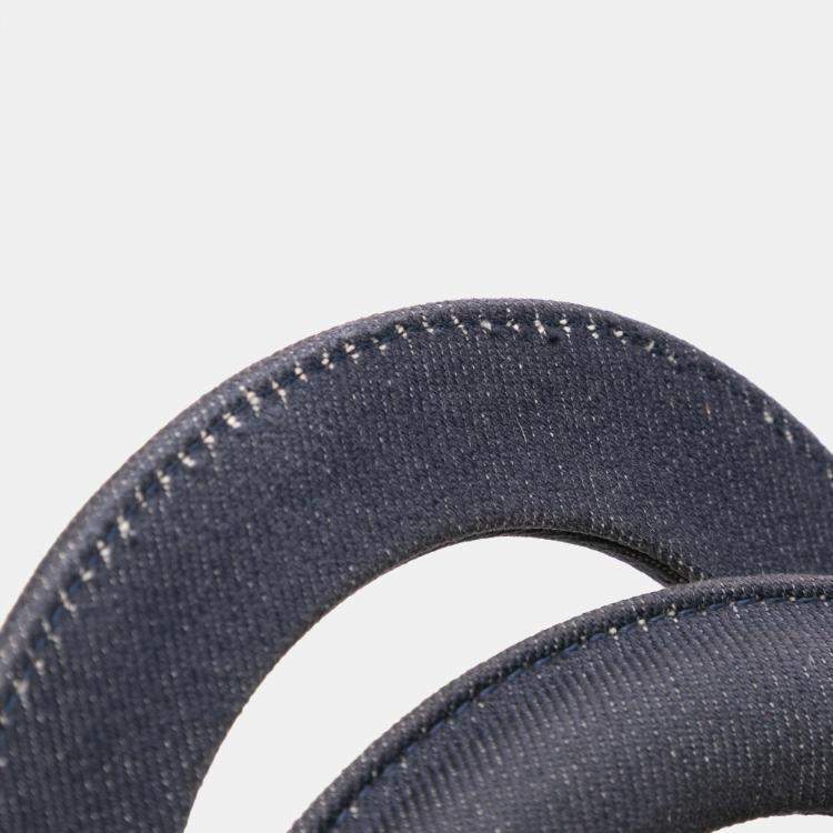 Pre Owned Dior Navy Blue Mini Denim Cannage Studded Supple Lady Dior