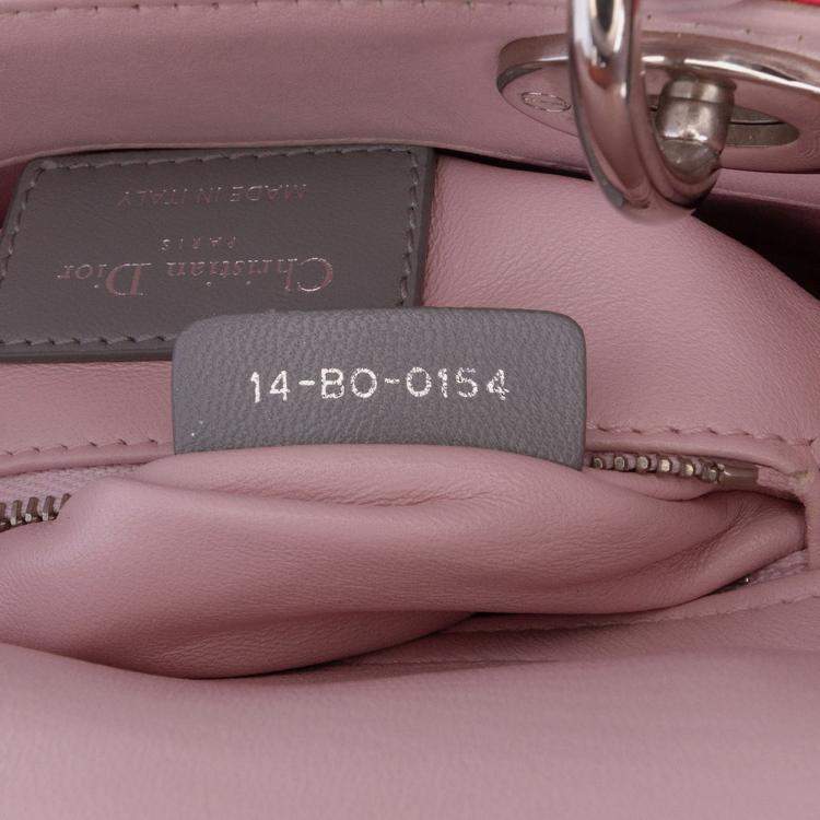 Pre Owned Dior Grey/Pink Mini Tricolor Lambskin Cannage Lady Dior