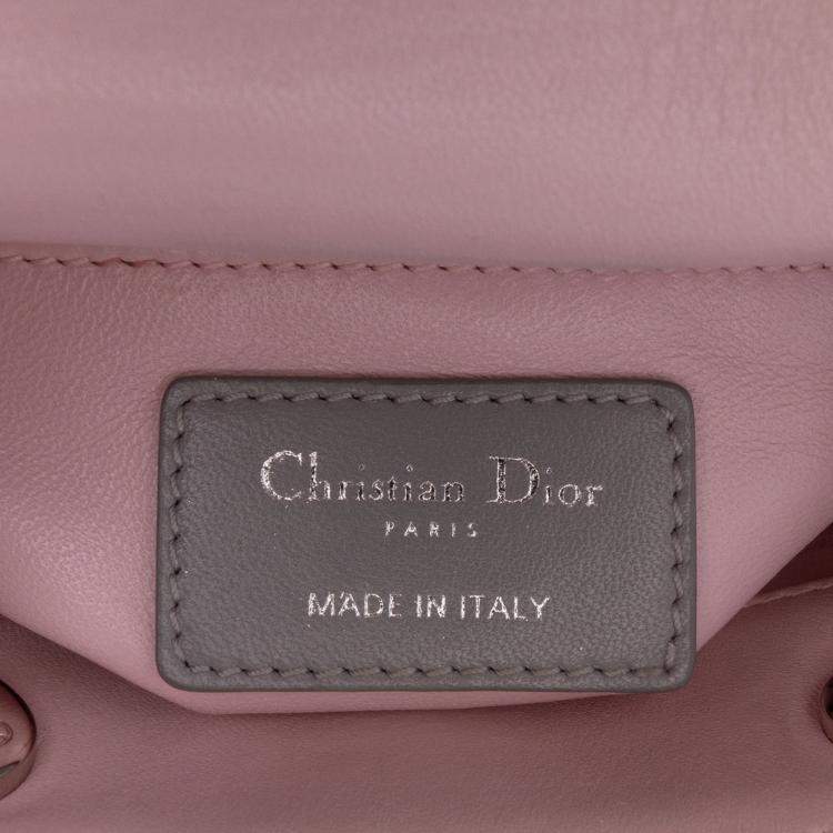 Pre Owned Dior Grey/Pink Mini Tricolor Lambskin Cannage Lady Dior