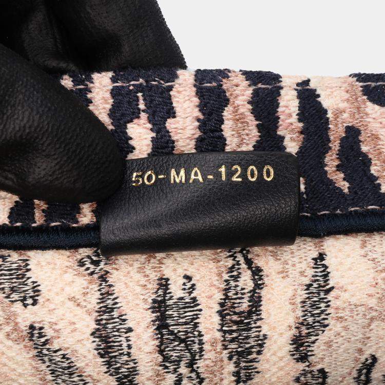 Pre Owned Dior Brown Large Embroidered Canvas Tie Dye Book Tote