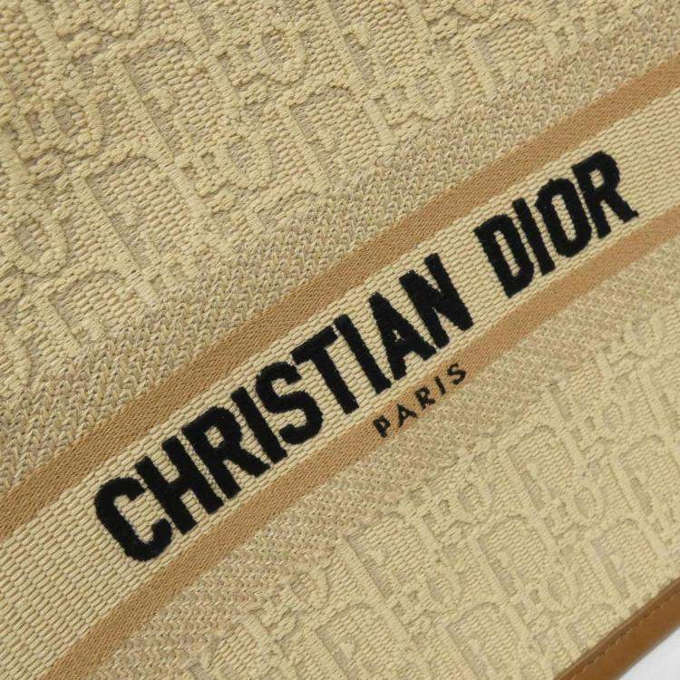 Pre Owned Dior Oblique Book Tote Small Multicolor Fabric Tote Bag