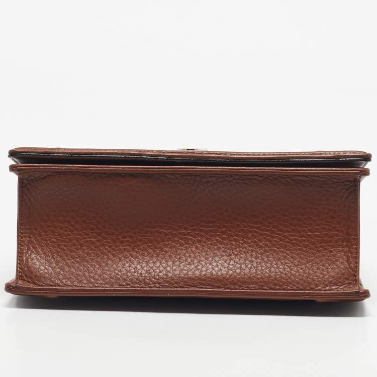 Pre Owned Dior Brown Leather Medium Diorama Flap Shoulder Bag