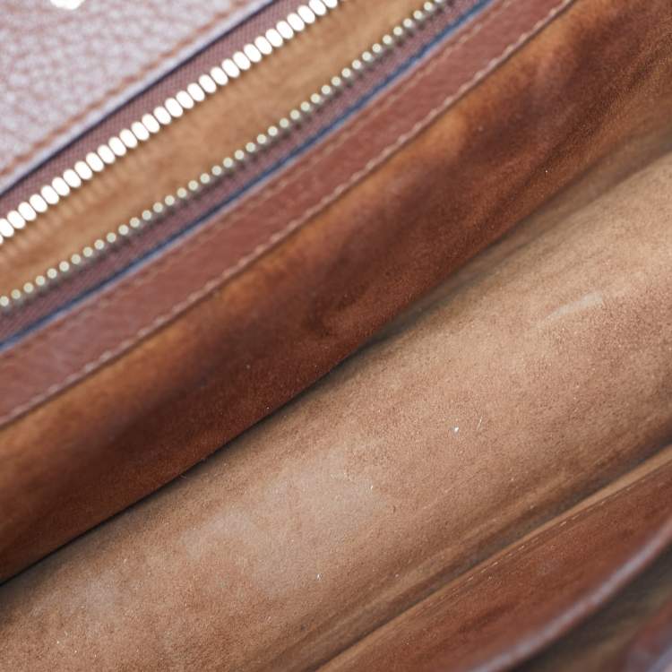 Pre Owned Dior Brown Leather Medium Diorama Flap Shoulder Bag