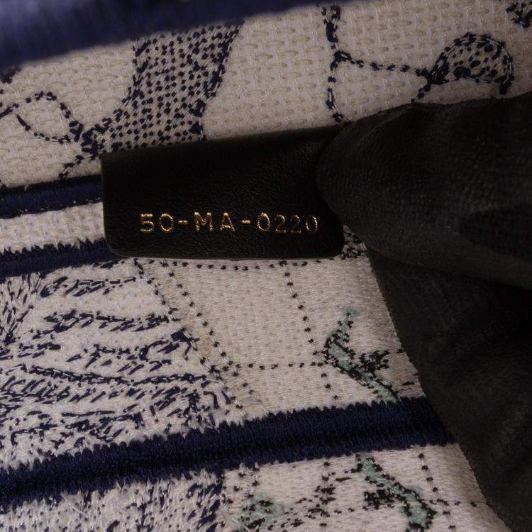Pre Owned Dior Blue Canvas Embroidered Around the World Saddle Bag