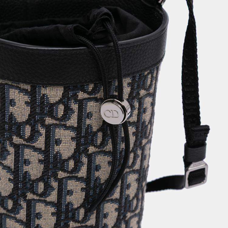 Pre Owned Dior Blue Oblique Canvas Thermo Bottle Holder