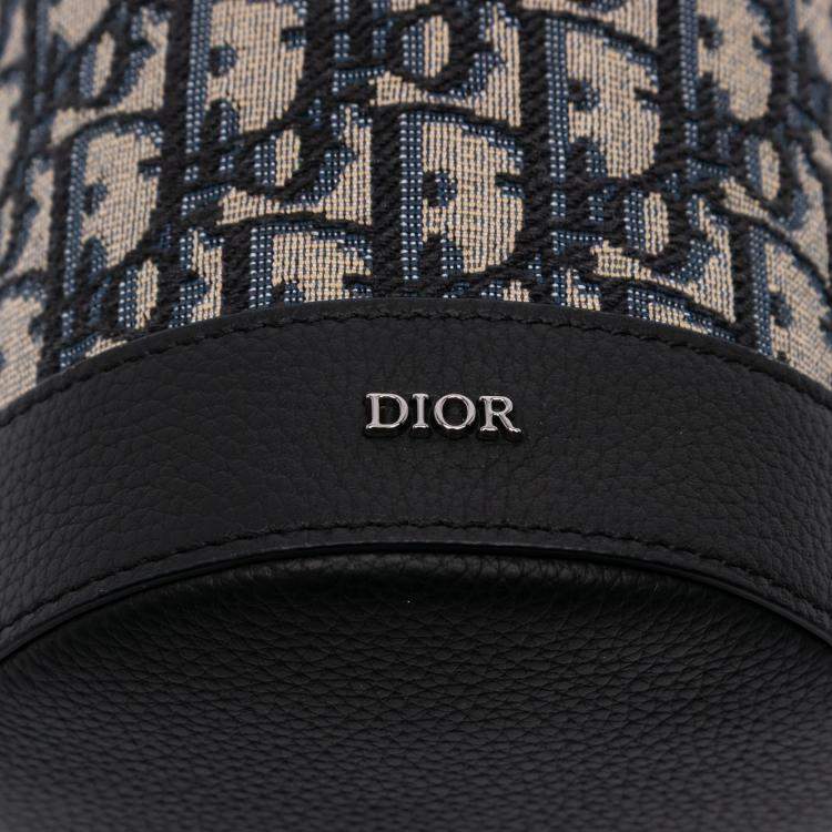 Pre Owned Dior Blue Oblique Canvas Thermo Bottle Holder