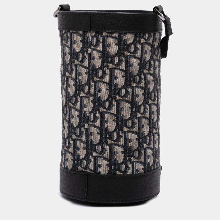 Pre Owned Dior Blue Oblique Canvas Thermo Bottle Holder