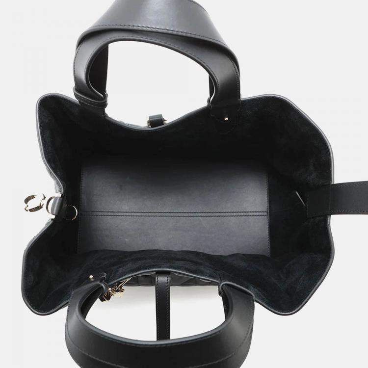 Pre Owned Dior To Jules Macrocannage Black Calf Leather Size Medium