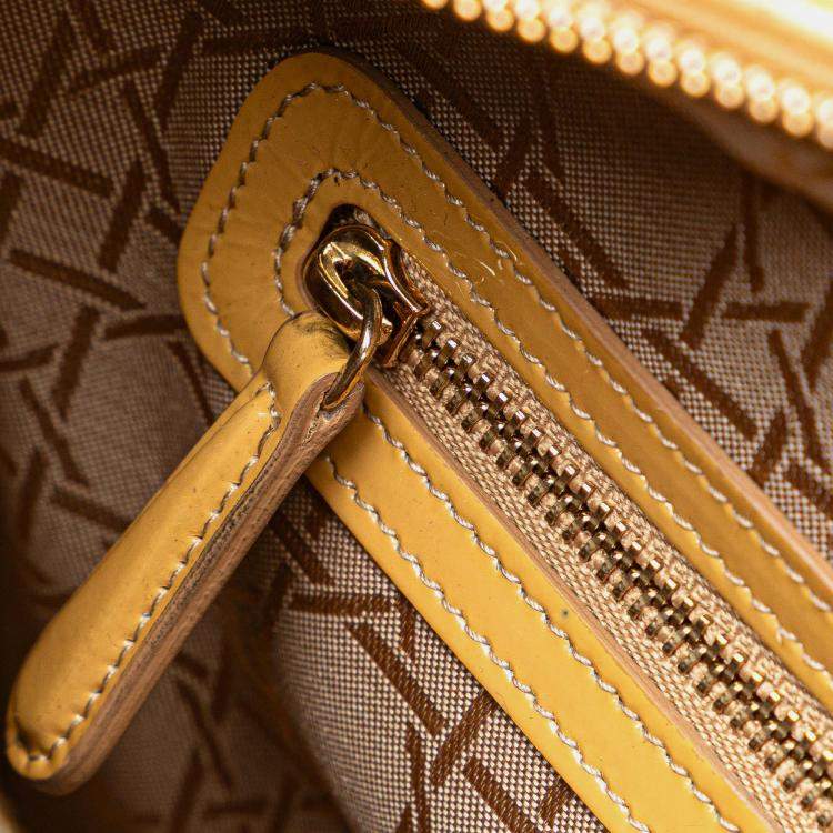 Pre Owned Dior Beige Large Patent Cannage Lady Dior