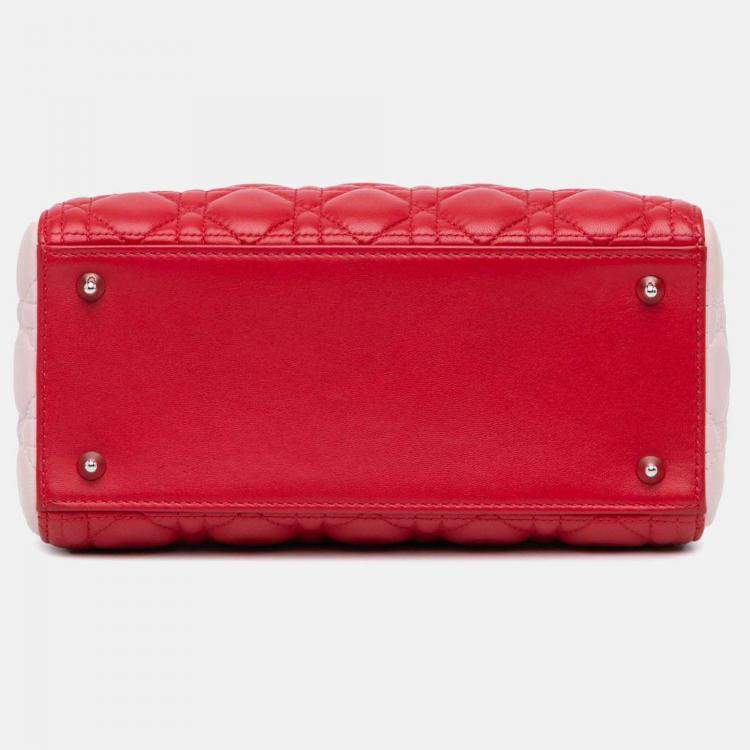 Pre Owned Dior Lady Dior Medium Tricolor Lambskin Handbag