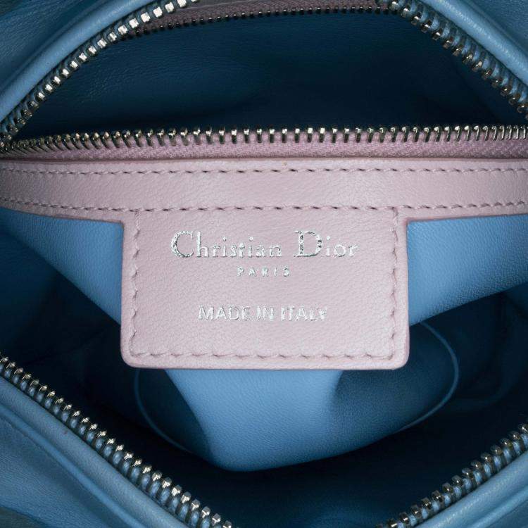 Pre Owned Dior Lady Dior Medium Tricolor Lambskin Handbag