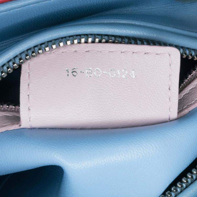 Pre Owned Dior Lady Dior Medium Tricolor Lambskin Handbag