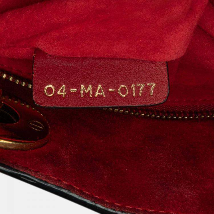 Pre Owned Dior Lady Dior Mini Red Lambskin Studded Handbag