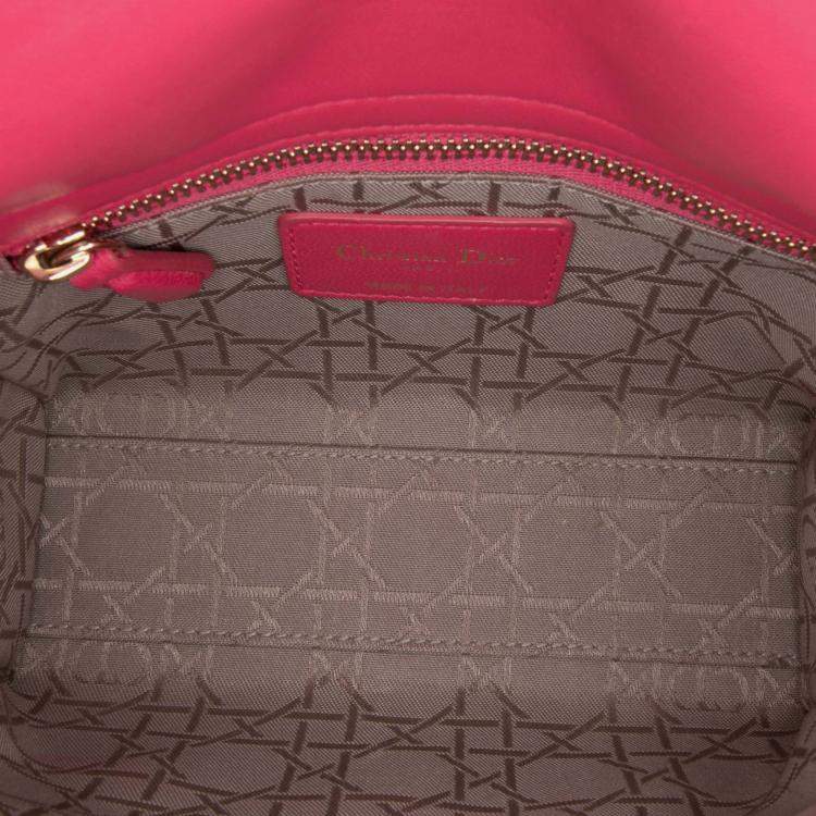 Pre Owned Dior Pink Mini Lambskin Cannage Lady Dior