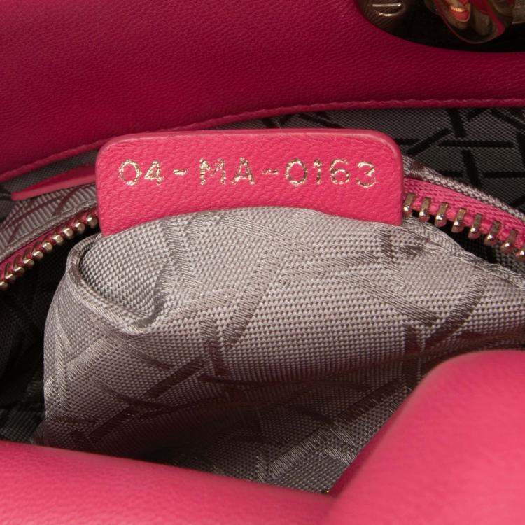 Pre Owned Dior Pink Mini Lambskin Cannage Lady Dior