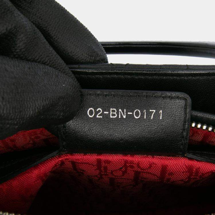 Pre Owned Dior Black Medium Lambskin Cannage Lady Dior