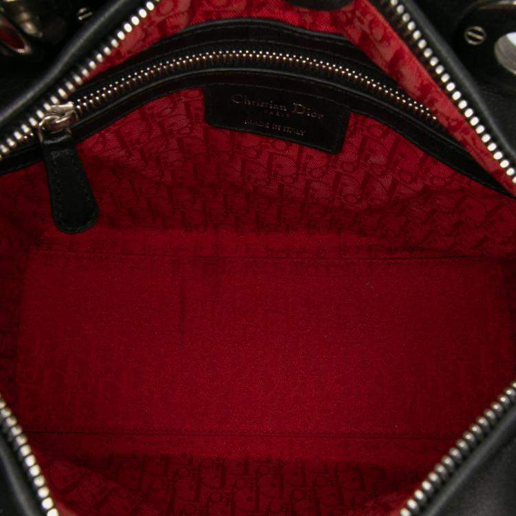 Pre Owned Dior Black Medium Lambskin Cannage Lady Dior