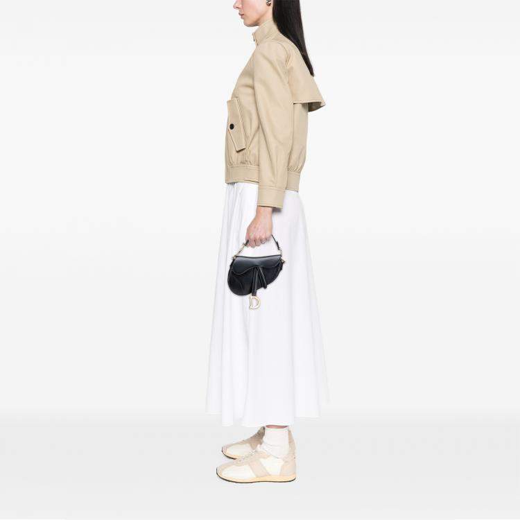 Pre Owned Dior Black Mini Leather Saddle Bag