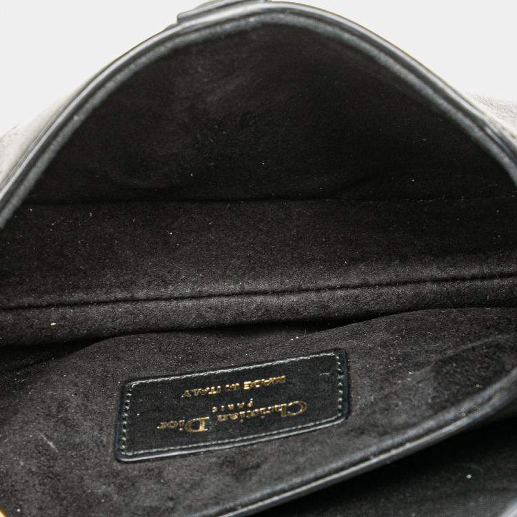 Pre Owned Dior Black Mini Leather Saddle Bag