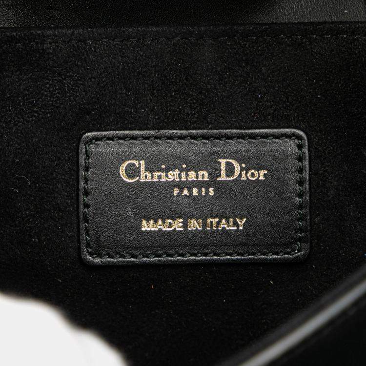 Pre Owned Dior Black Mini Leather Saddle Bag