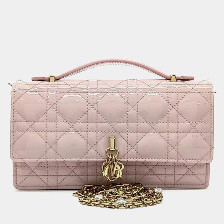 Pre Owned Dior Pink Patent Leather Patent My Dior Top Handle Mini Bag