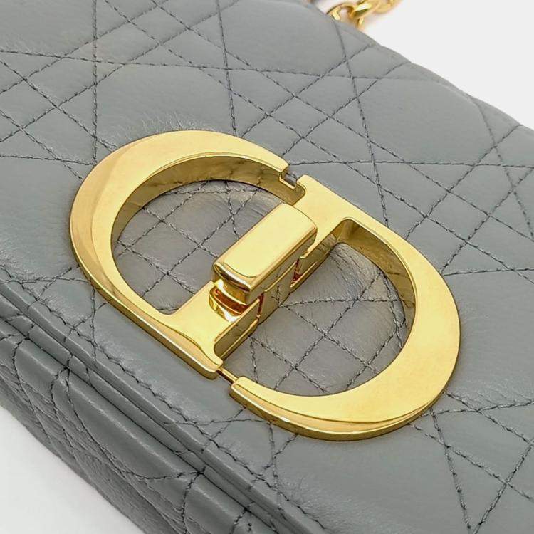 Pre Owned Dior Grey Leather Carobag Small bag