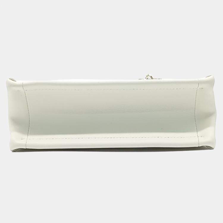 Pre Owned Dior White Leather Cannage Book Tote Bag Mini