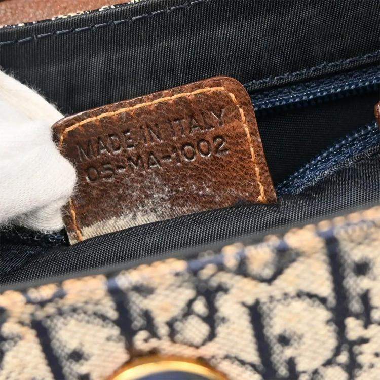 Pre Owned Christian Dior Navy Trotter Street Chic Columbus Shoulder Bag