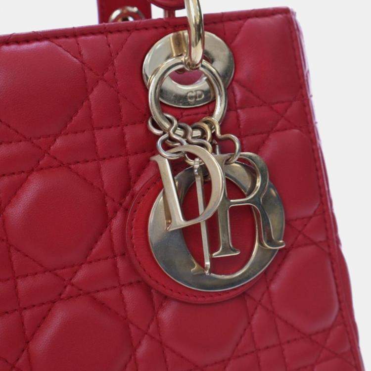 Pre Owned Christian Dior Small Lambskin Lucky Badges My Lady Dior