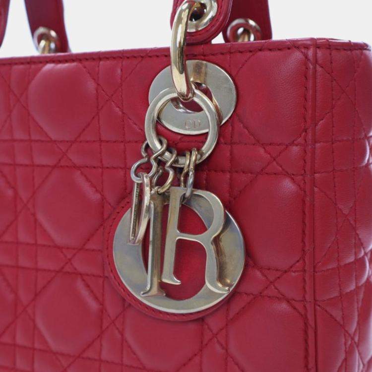 Pre Owned Christian Dior Small Lambskin Lucky Badges My Lady Dior