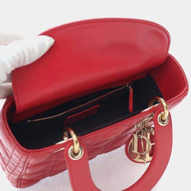 Pre Owned Christian Dior Small Lambskin Lucky Badges My Lady Dior