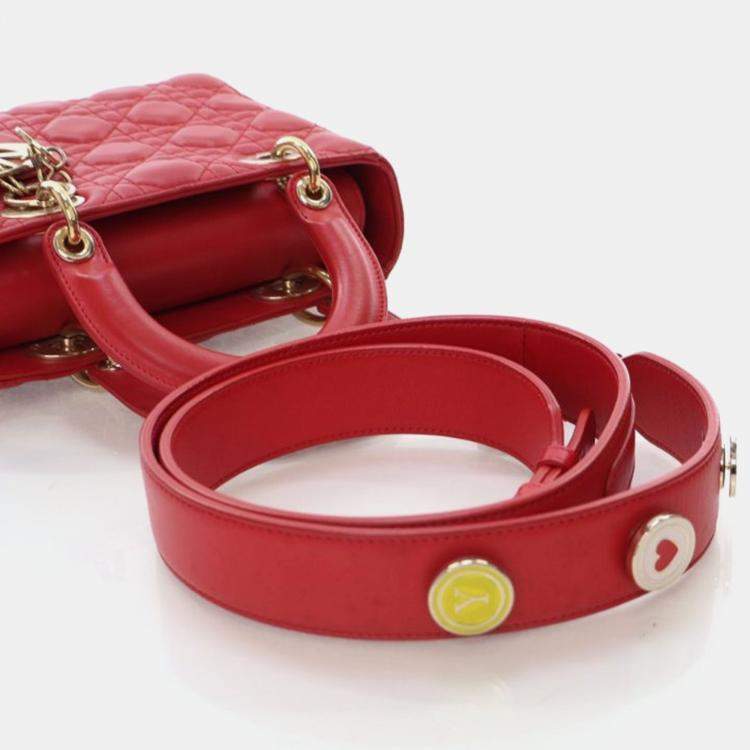 Pre Owned Christian Dior Small Lambskin Lucky Badges My Lady Dior