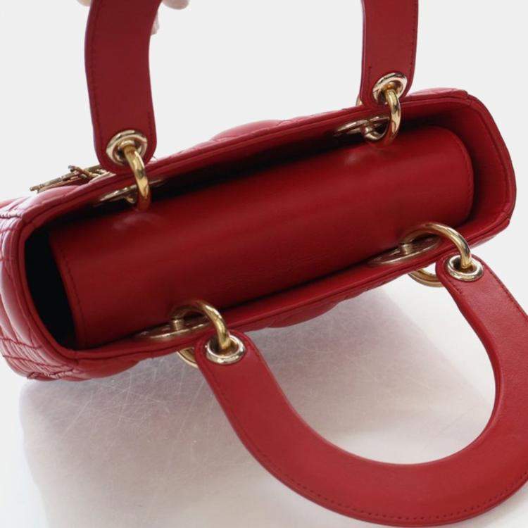 Pre Owned Christian Dior Small Lambskin Lucky Badges My Lady Dior