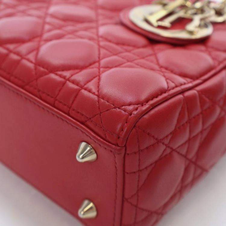 Pre Owned Christian Dior Small Lambskin Lucky Badges My Lady Dior