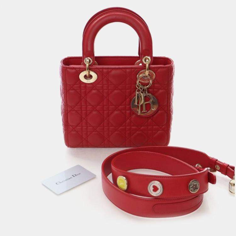 Pre Owned Christian Dior Small Lambskin Lucky Badges My Lady Dior