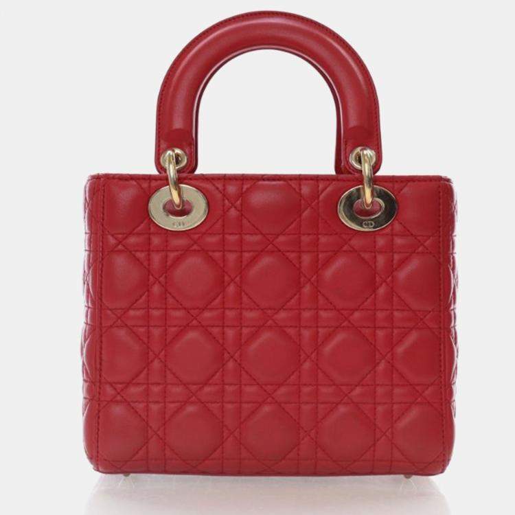 Pre Owned Christian Dior Small Lambskin Lucky Badges My Lady Dior