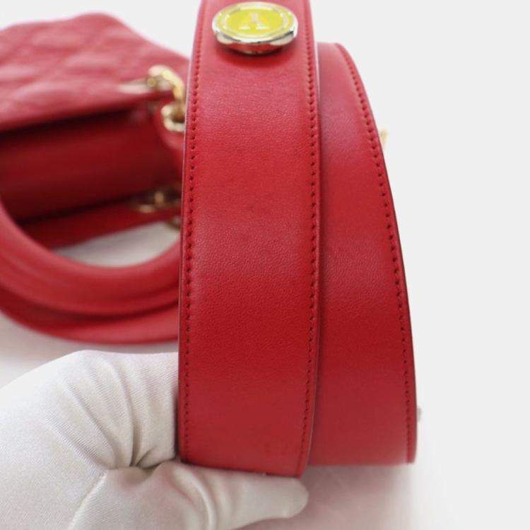 Pre Owned Christian Dior Small Lambskin Lucky Badges My Lady Dior
