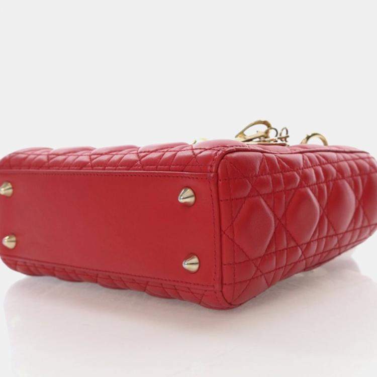 Pre Owned Christian Dior Small Lambskin Lucky Badges My Lady Dior