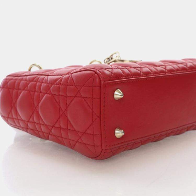 Pre Owned Christian Dior Small Lambskin Lucky Badges My Lady Dior