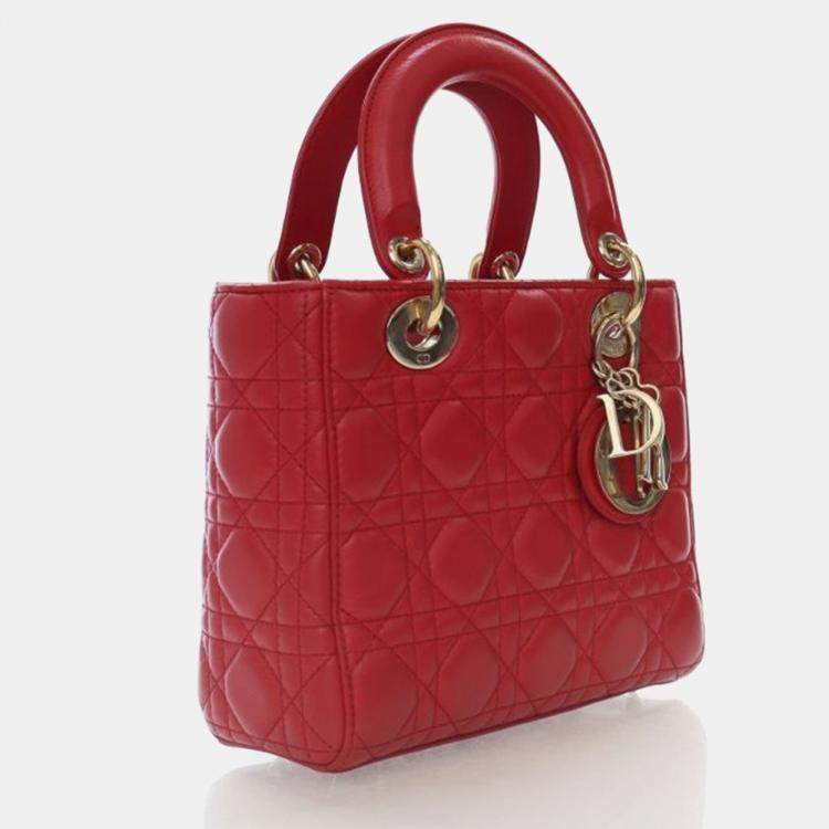 Pre Owned Christian Dior Small Lambskin Lucky Badges My Lady Dior