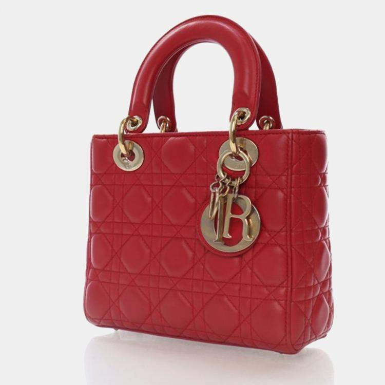 Pre Owned Christian Dior Small Lambskin Lucky Badges My Lady Dior