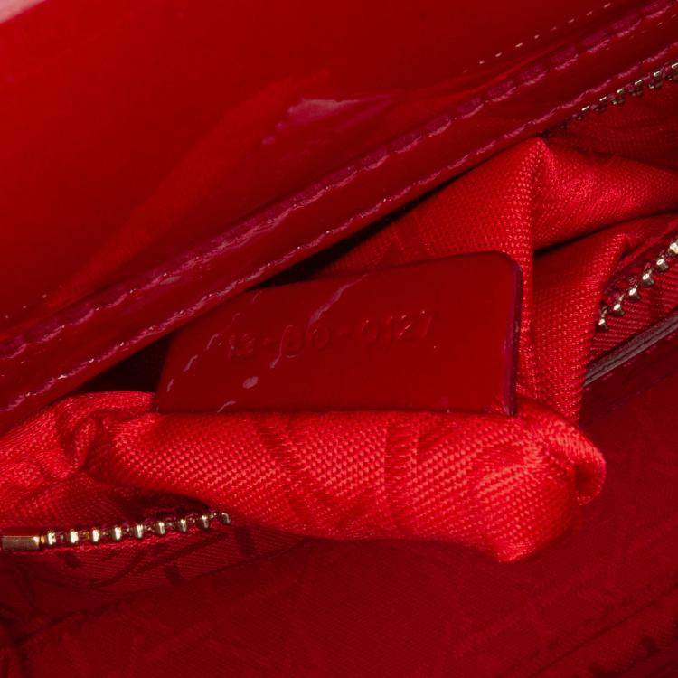 مملوكة مسبقًا Dior Red Mini Patent Cannage Lady Dior